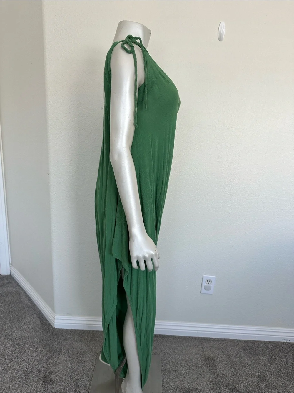 Free People Crinkled Rayon Harem Jumpsuit Oversized Tie Strap